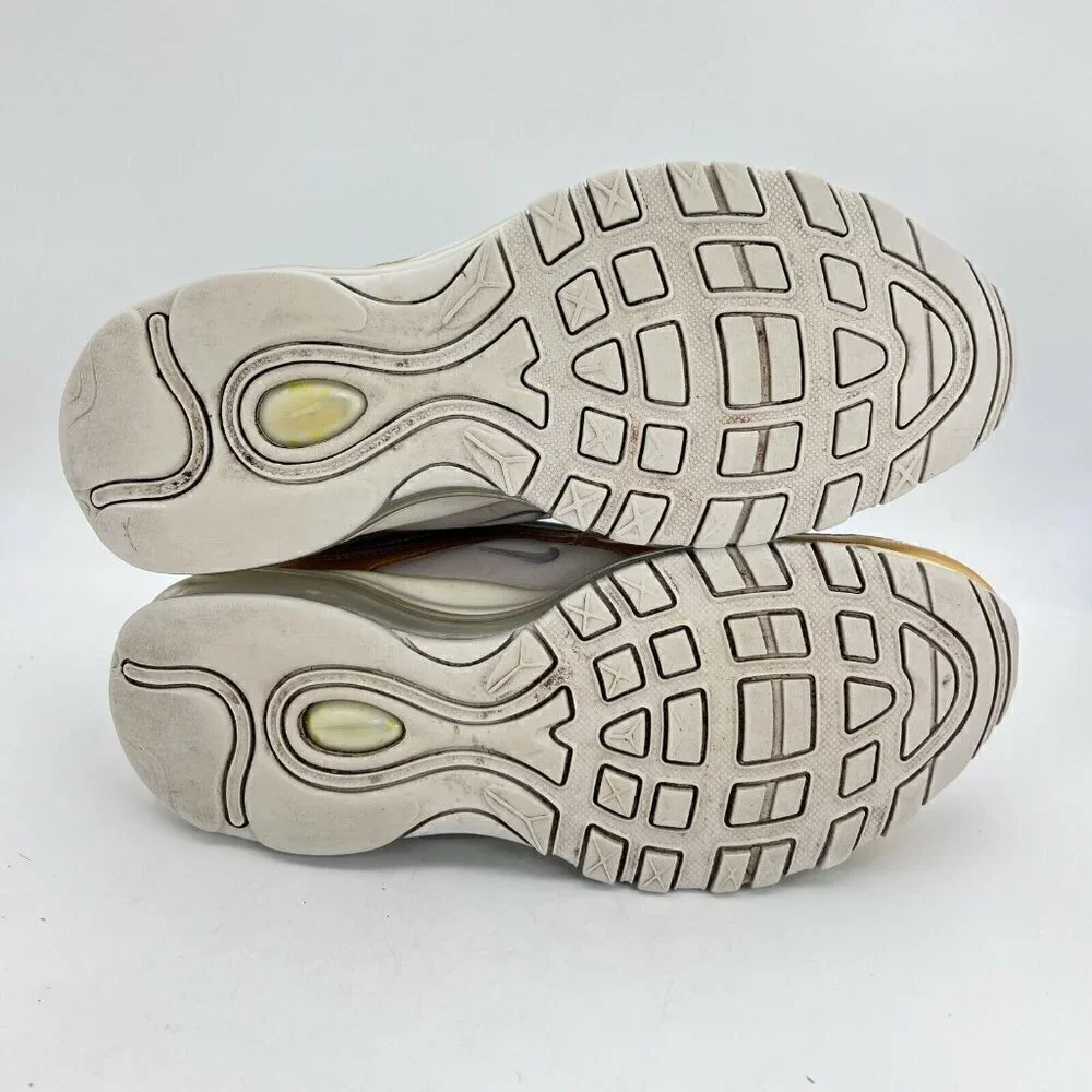 Nike Air Max 97 SE White Metallic Gold Women Running Shoes AQ4137-001 Size 8